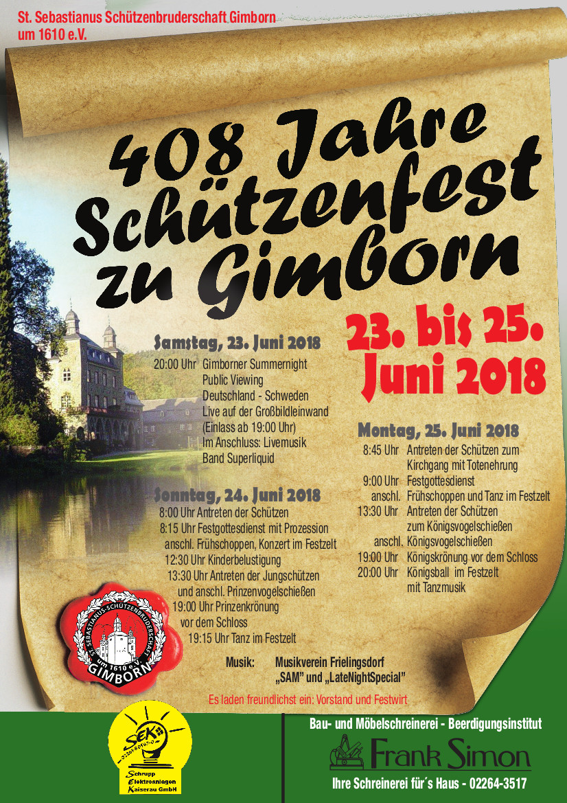 Plakat Schützenfest 2018