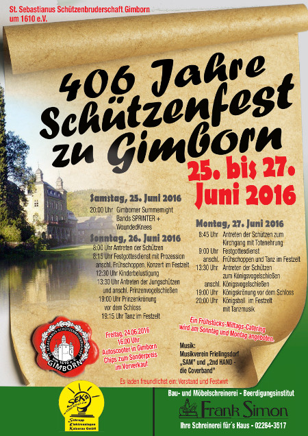 Plakat Schützenfest 2016