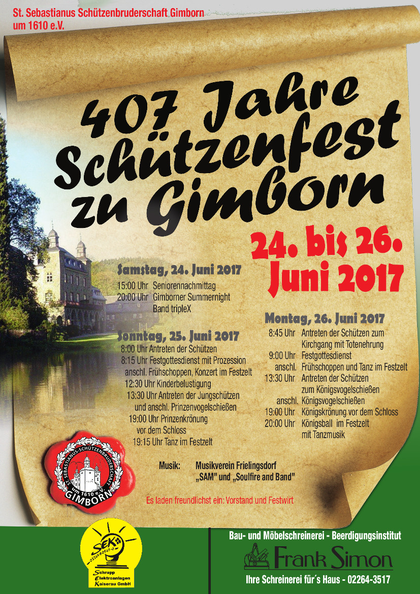 Plakat Schützenfest 2017